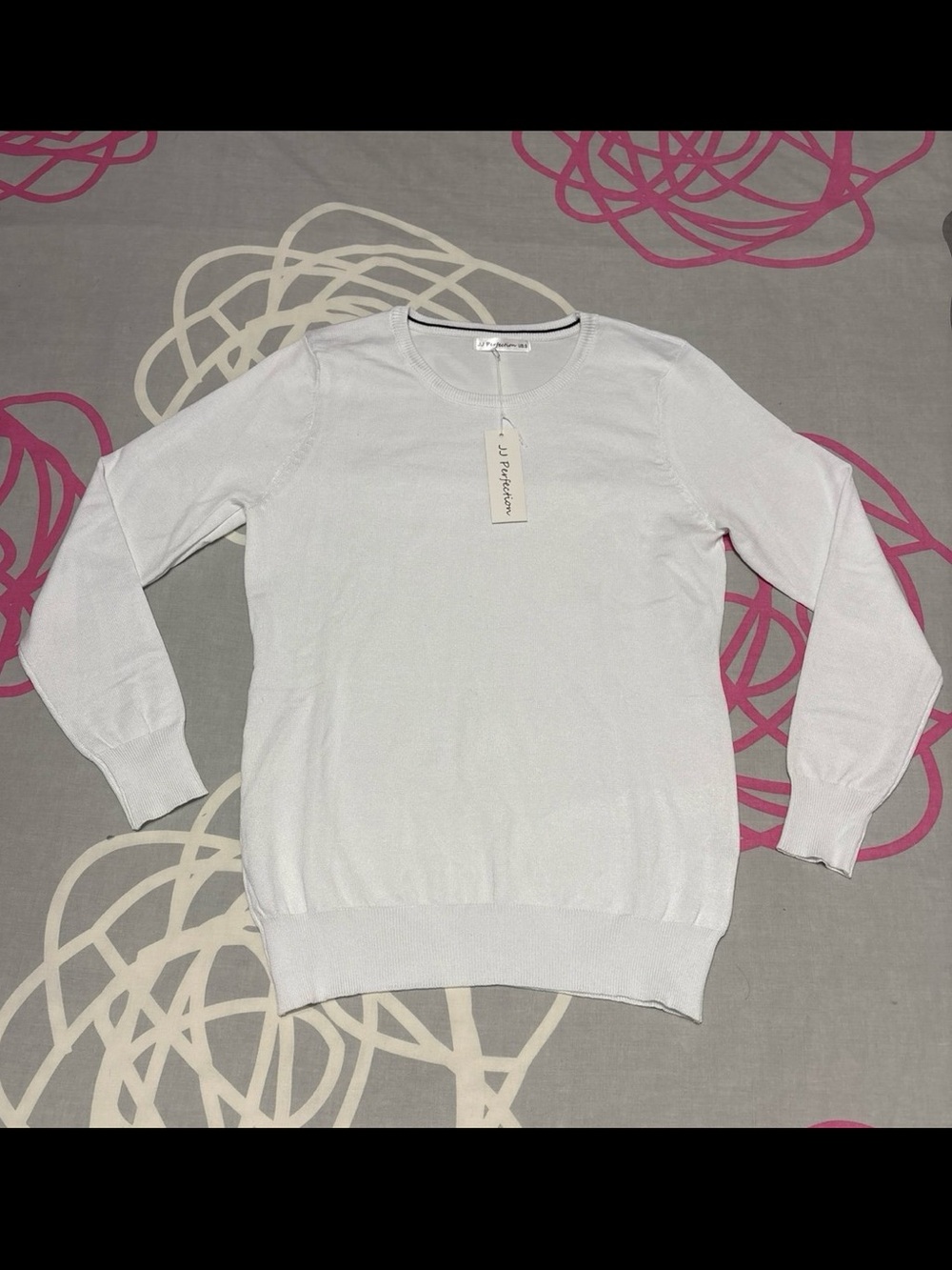 JJ Perfection White Crewneck Sweater